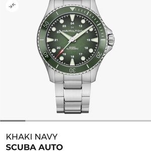 Hamilton Khaki Navy Scuba Auto Watch - Green and Silver